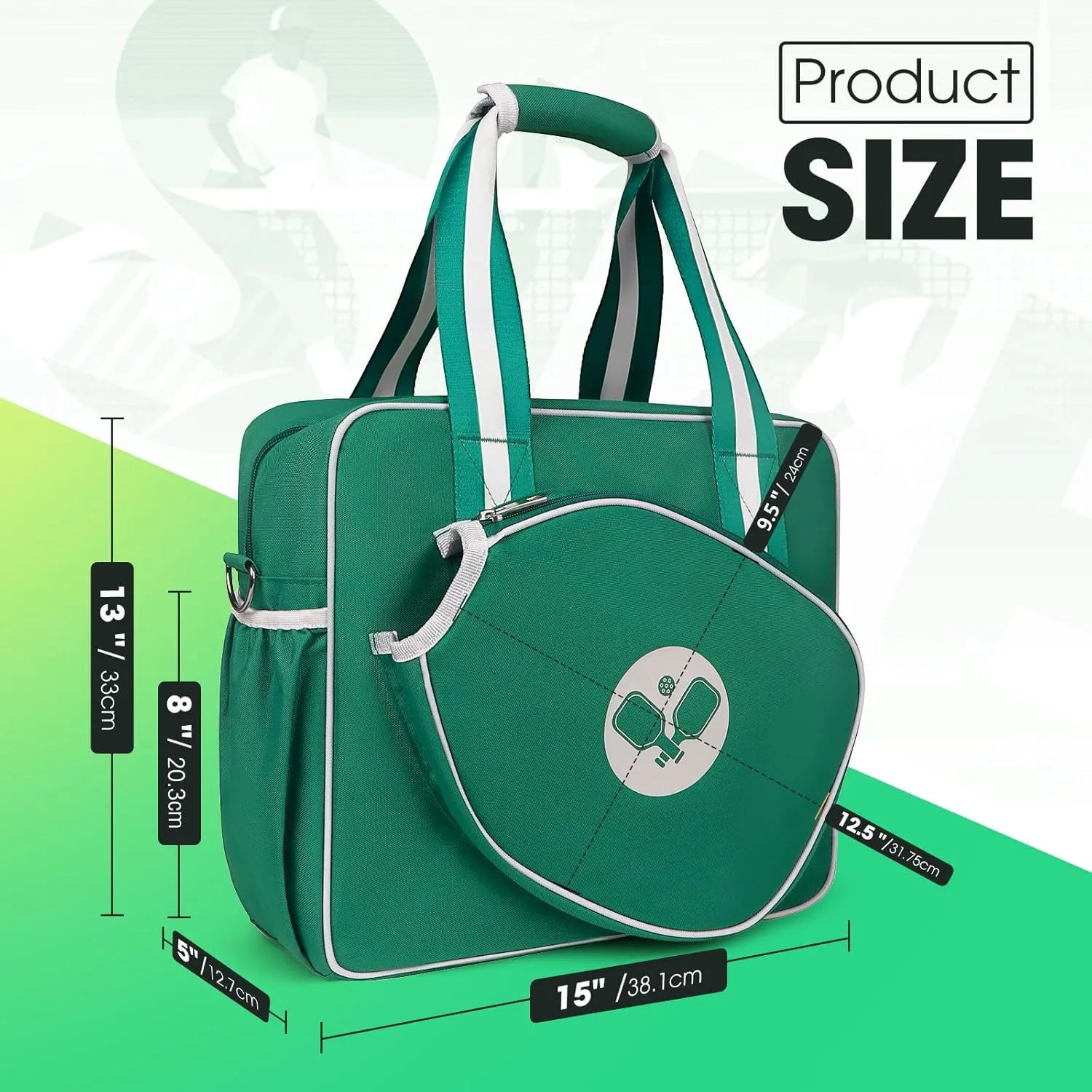 Newluck Pickleball Paddle Bag, Pickleball Tote Bags for Women, Crossbody Sling Pickle Ball Bag for Men