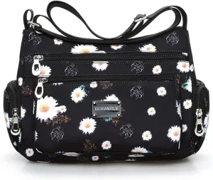 NOTAG Crossbody Bags for Women Nylon Shoulder Bag Floral Multi-Pocket Purses and Handbags