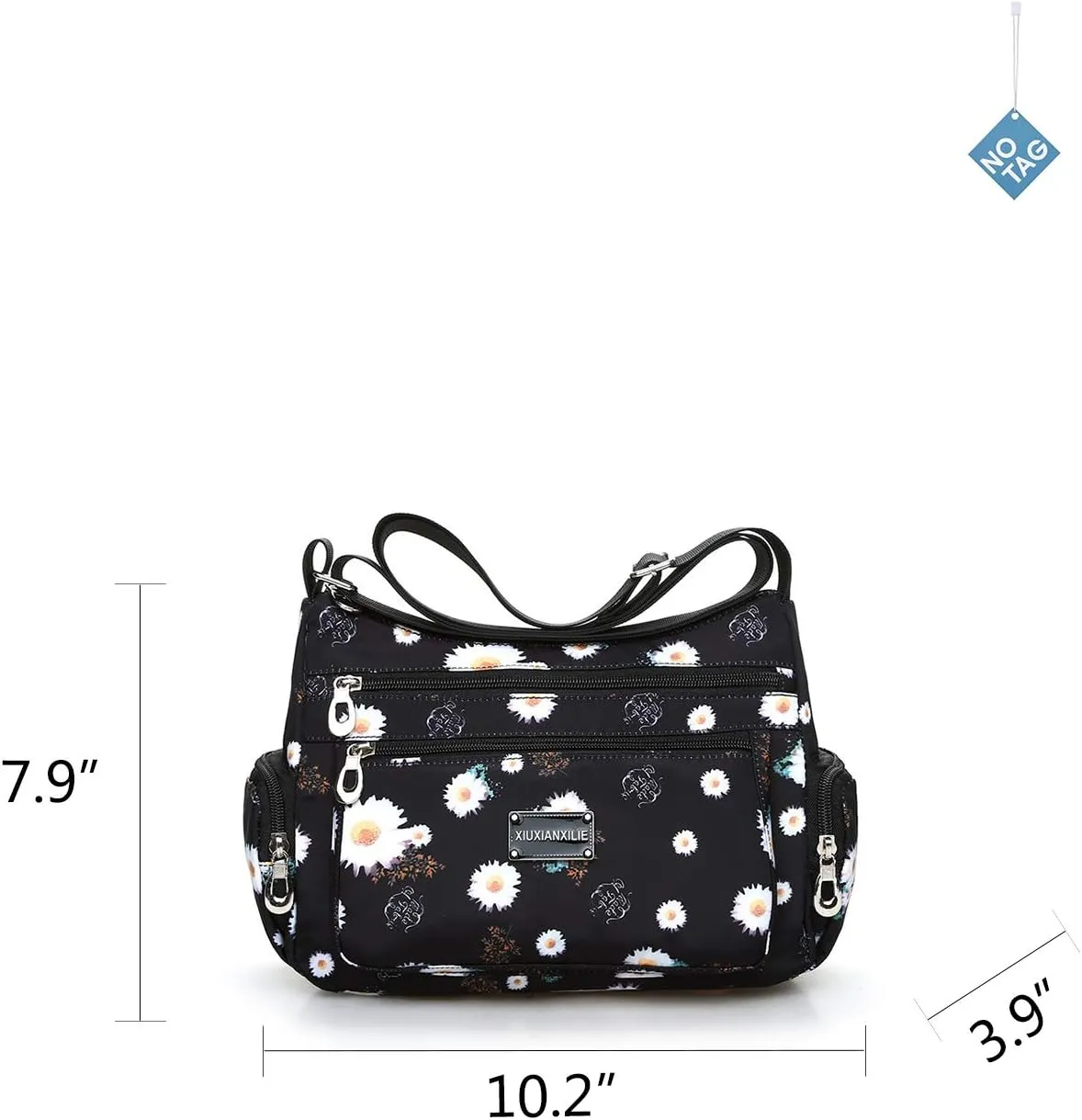NOTAG Crossbody Bags for Women Nylon Shoulder Bag Floral Multi-Pocket Purses and Handbags