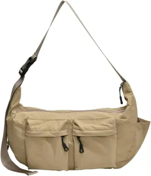 Nylon Crossbody Messenger Bag for Unisex Adult Large Capacity Shoulder Bag Hobo Tote Bag Lightweight Yoga Fitness Bag