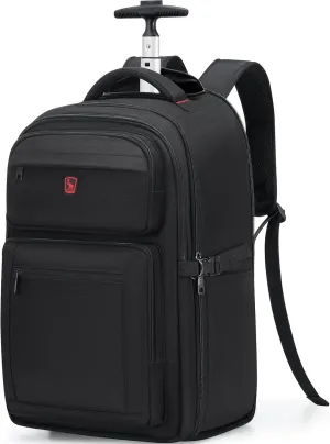 OIWAS Rolling Backpack, Travel Backpack with Wheels, 17 Inch Laptop Roller Backpacks, Business Wheeled Backpacks for Women Men