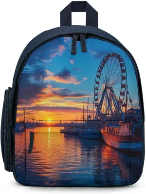 Old Town Pier in Helsinki Finland Backpack Small Shoulder Bag Travel Bag Casual Daybacks Handbags One Size