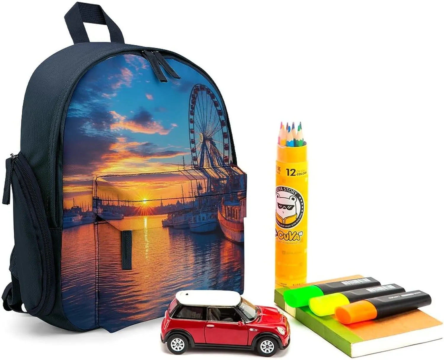 Old Town Pier in Helsinki Finland Backpack Small Shoulder Bag Travel Bag Casual Daybacks Handbags One Size
