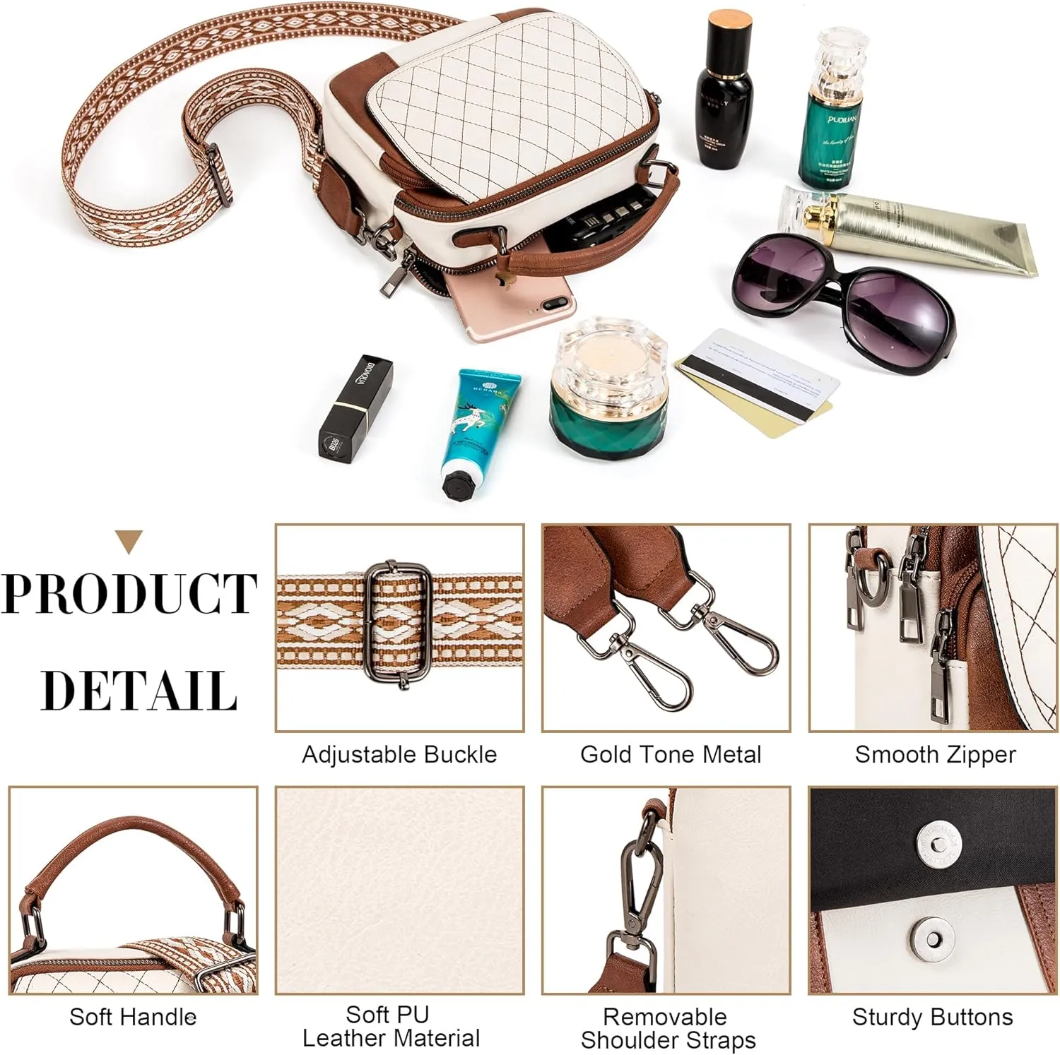 OPAGE Small Crossbody Bags for Women Trendy, Soft PU Leather Womens Crossbody Purse Shoulder Handbags