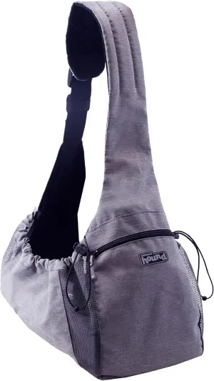 Outward Hound PupPak Sling Dog Carrier, Grey – Hands-Free Sling for Small Pets up to 15 lbs, Adjustable Strap, Mesh Ventilation, Zippered Pocket, Drawstring Fit – Ideal for Travel & Adventures