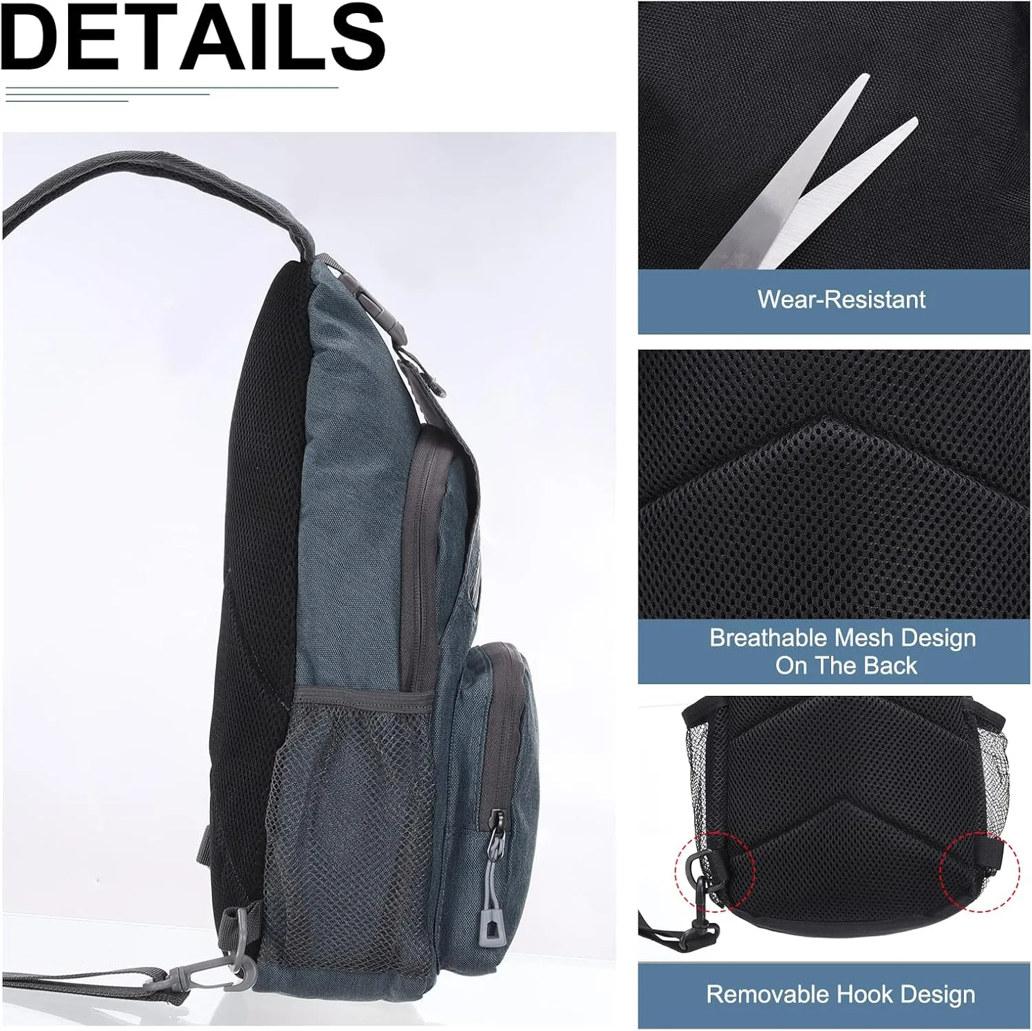 Oxford Small Sling Bag - Crossbody Backpack Casual Packs with Headphone Jack