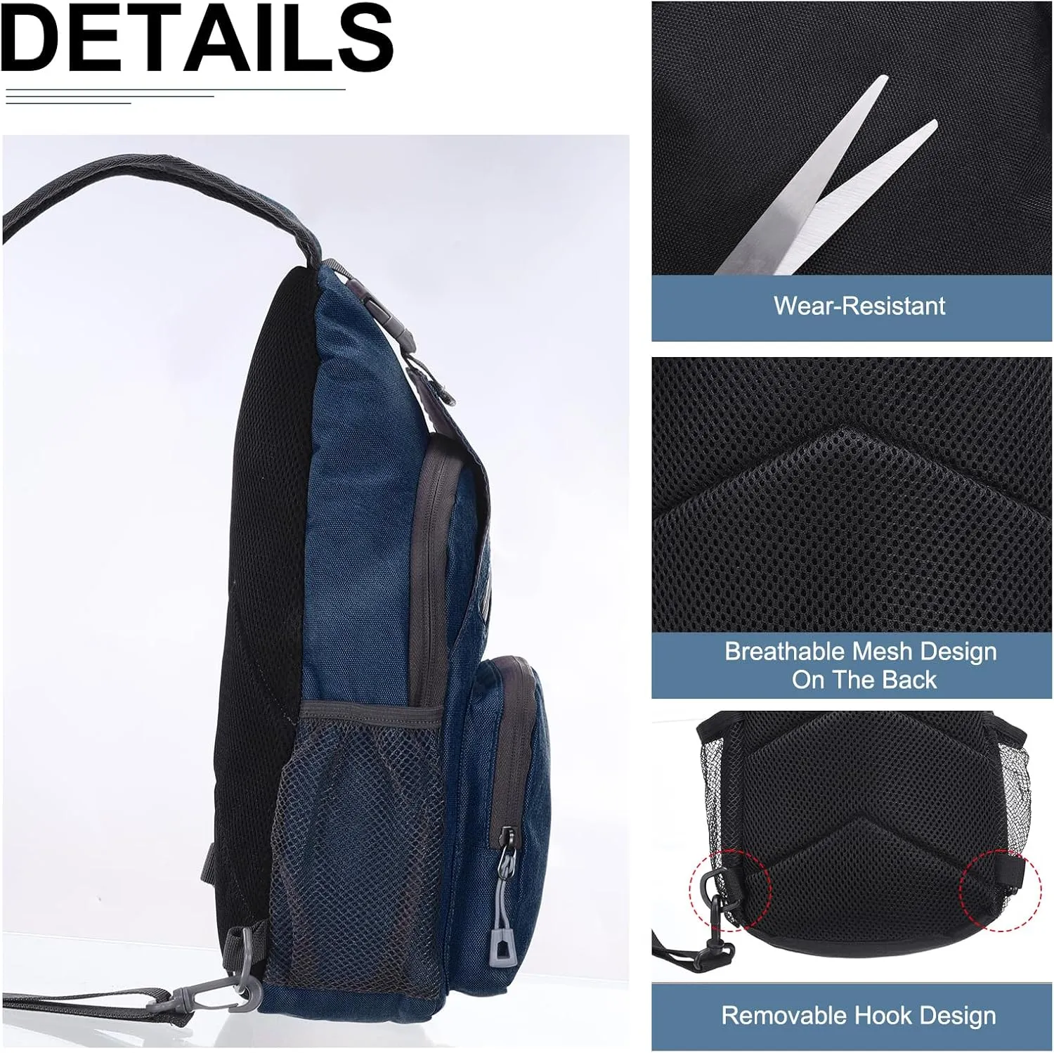 Oxford Small Sling Bag - Crossbody Backpack Casual Packs with Headphone Jack