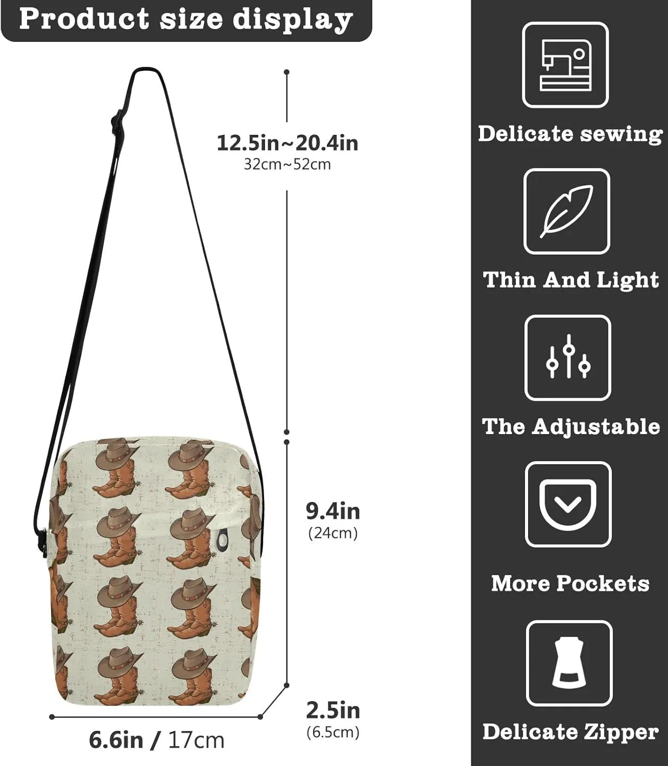 Oyihfvs Messenger Bag, Men's Crossbody Bag, Women's Crossbody Bag with Adjustable Strap