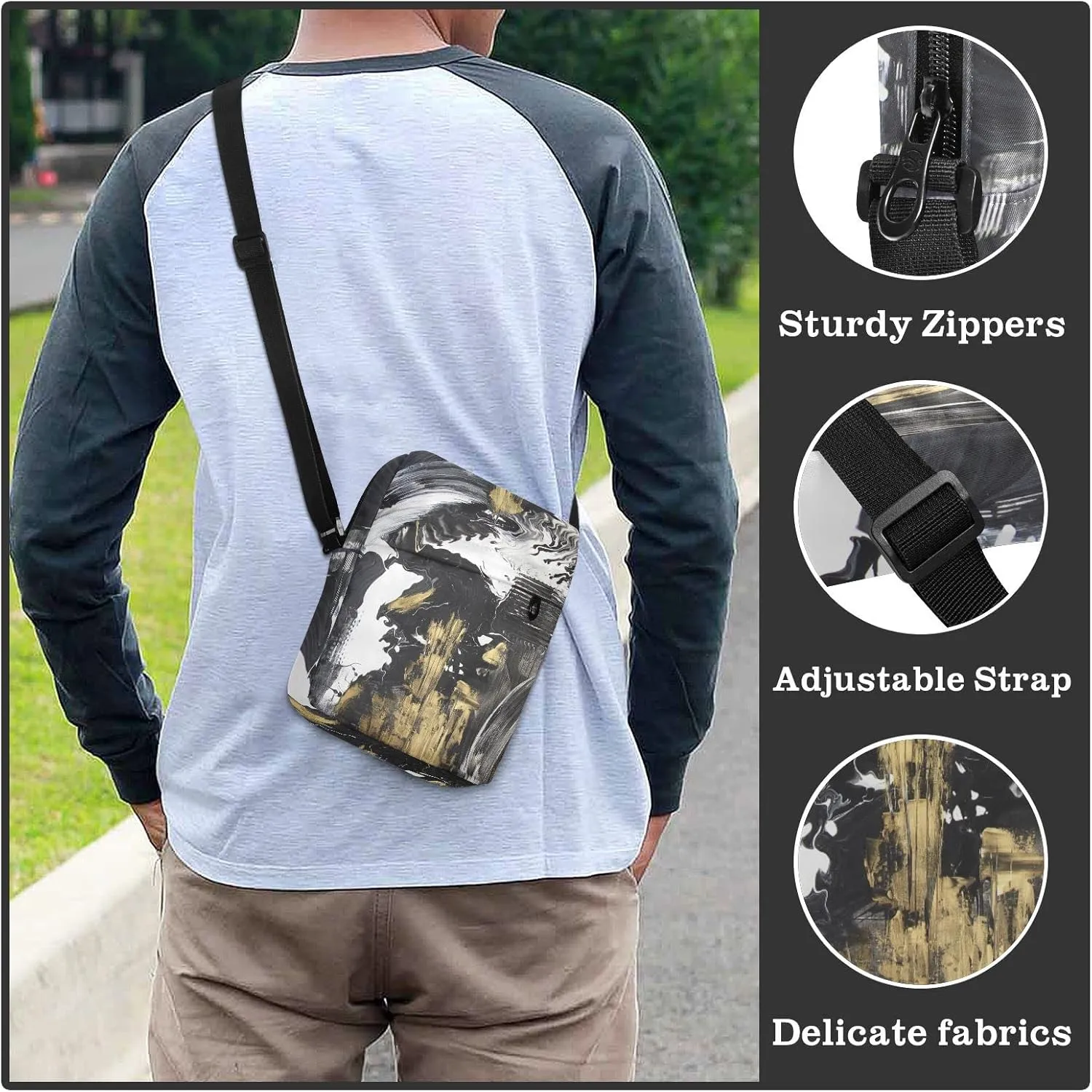 Oyihfvs Messenger Bag, Men's Crossbody Bag, Women's Crossbody Bag with Adjustable Strap
