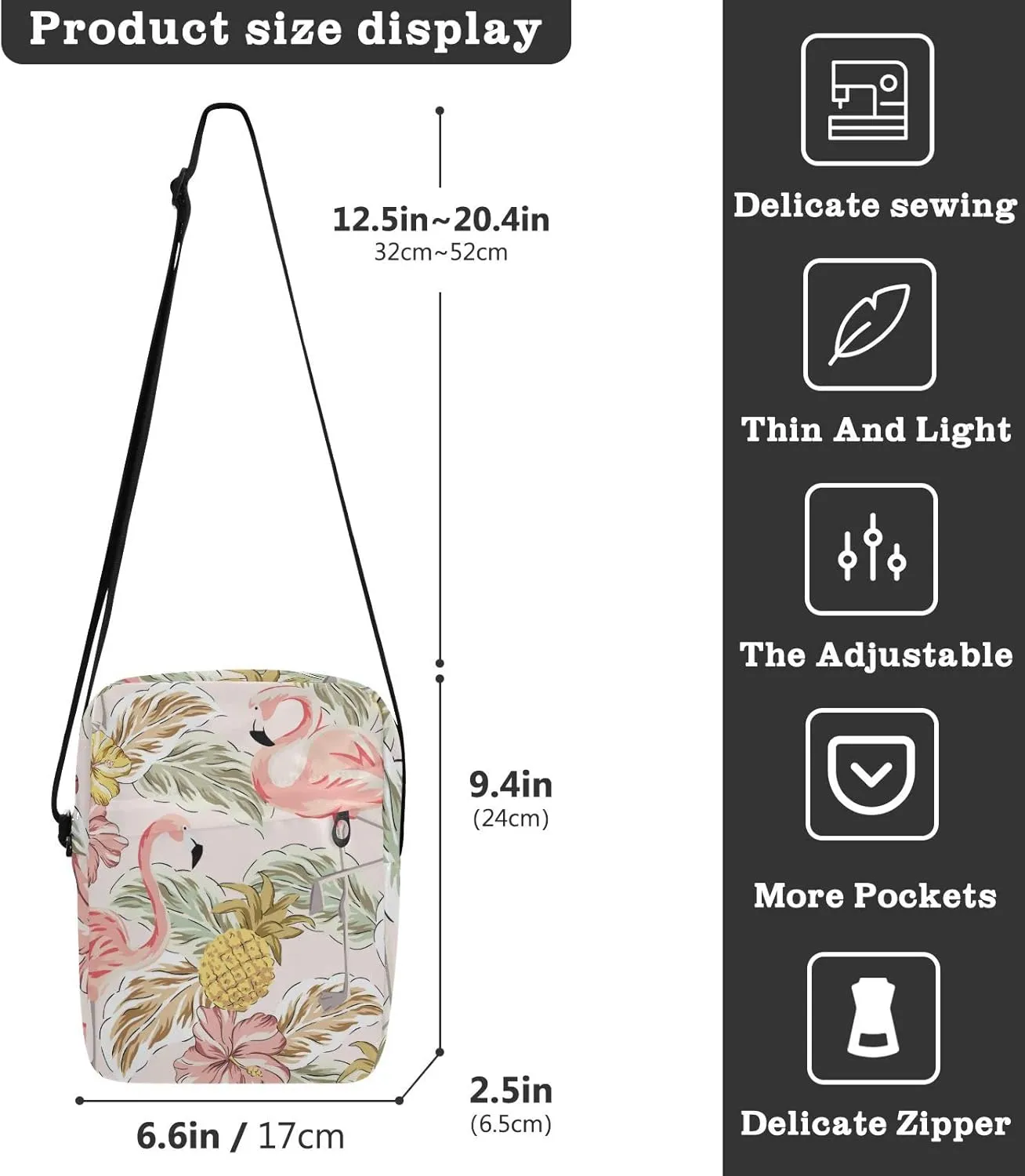 Oyihfvs Messenger Bag, Men's Crossbody Bag, Women's Crossbody Bag with Adjustable Strap