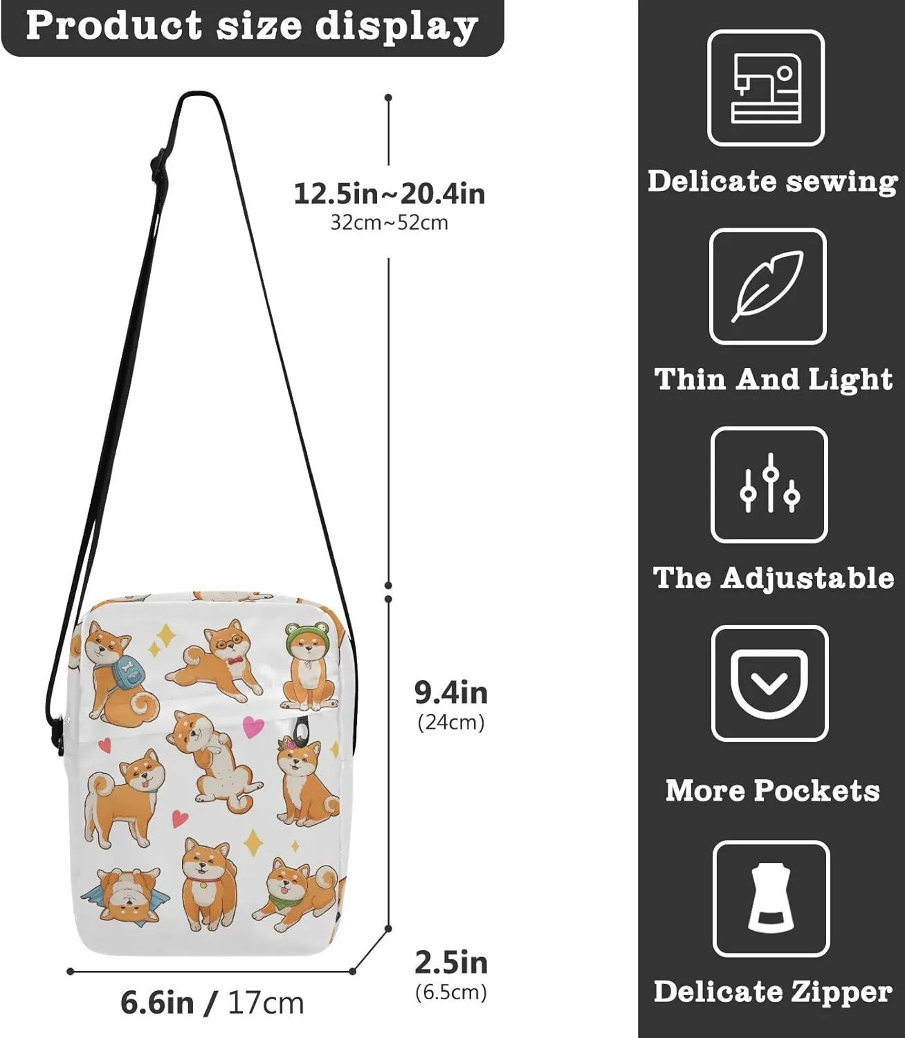 Oyihfvs Messenger Bag, Men's Crossbody Bag, Women's Crossbody Bag with Adjustable Strap