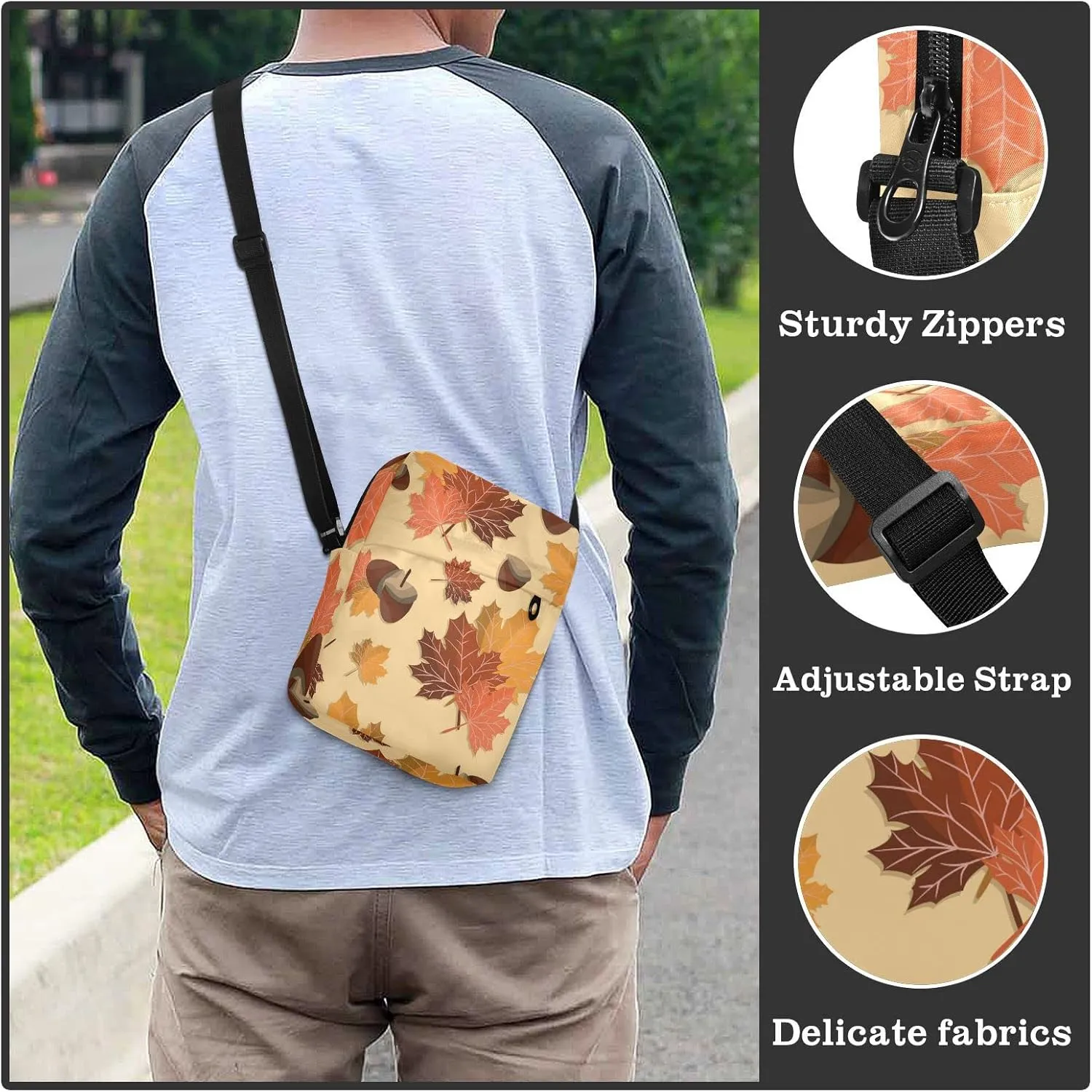 Oyihfvs Messenger Bag, Men's Crossbody Bag, Women's Crossbody Bag with Adjustable Strap