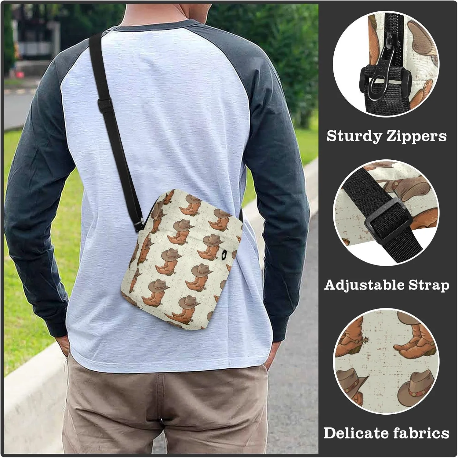 Oyihfvs Messenger Bag, Men's Crossbody Bag, Women's Crossbody Bag with Adjustable Strap