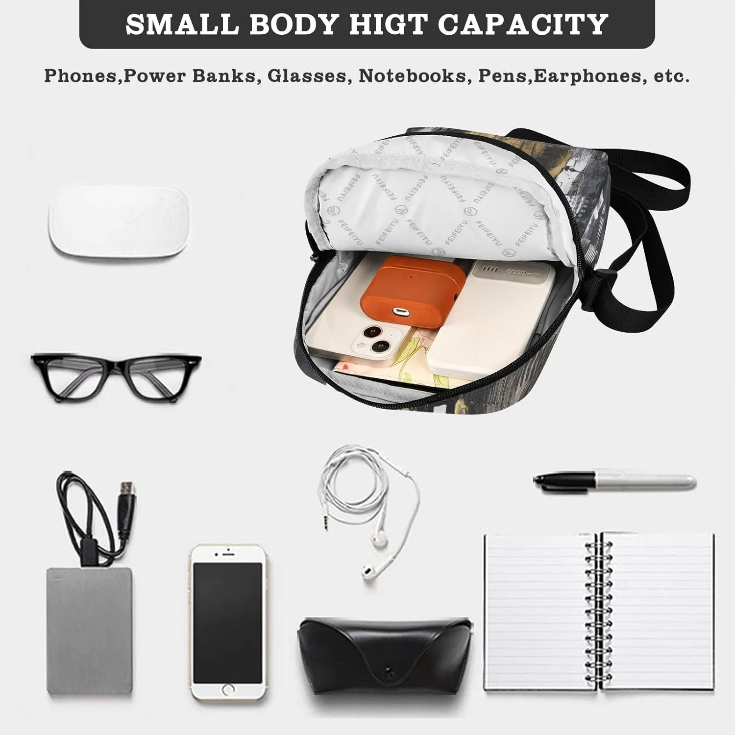 Oyihfvs Messenger Bag, Men's Crossbody Bag, Women's Crossbody Bag with Adjustable Strap
