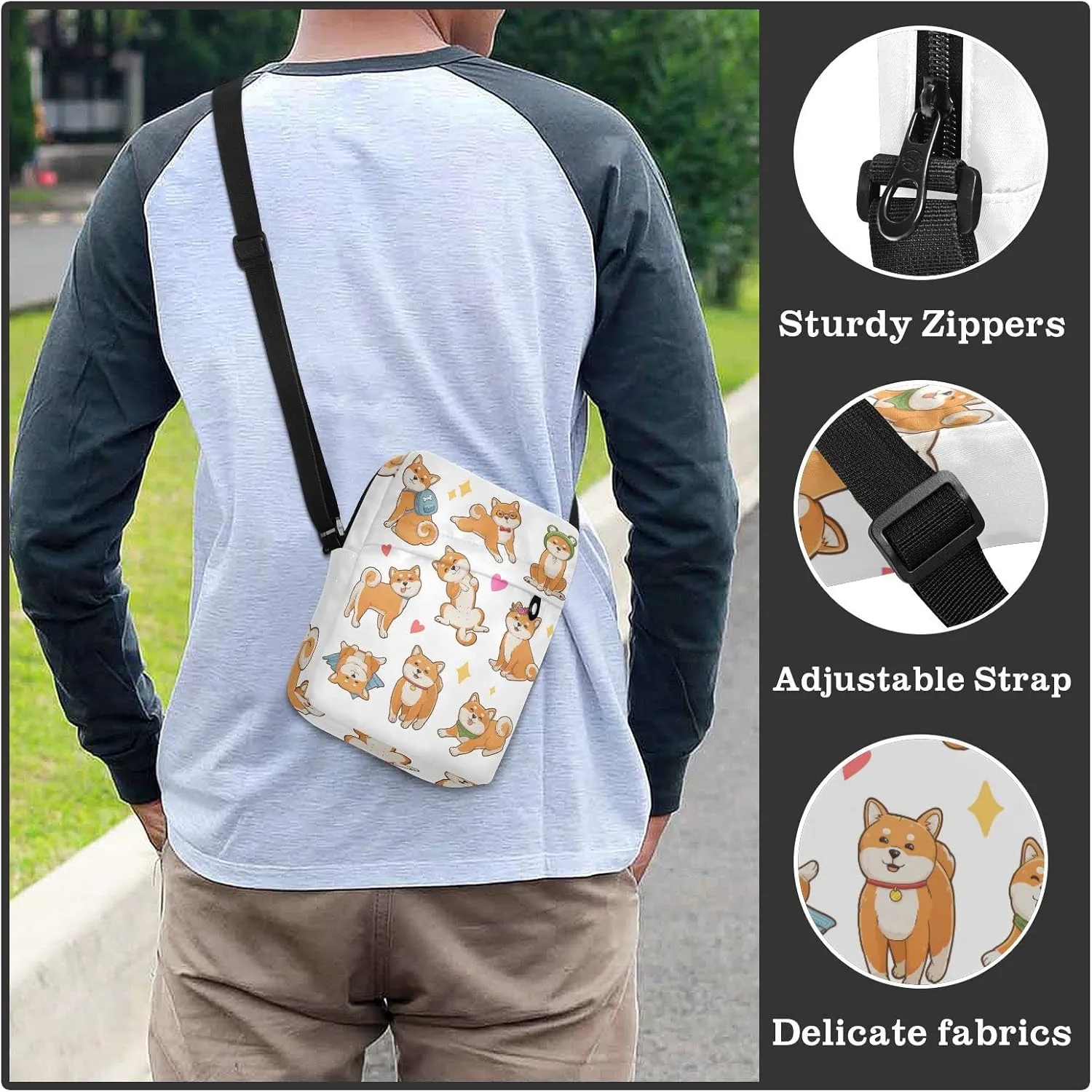 Oyihfvs Messenger Bag, Men's Crossbody Bag, Women's Crossbody Bag with Adjustable Strap