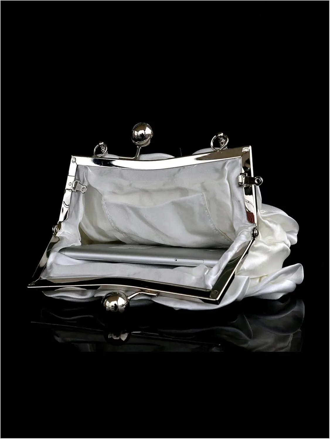 OYOANGLE Women's 3D Floral Satic Evening Clutch Purse Kiss Lock Elegant Cocktail Purses Wedding Party Handbags