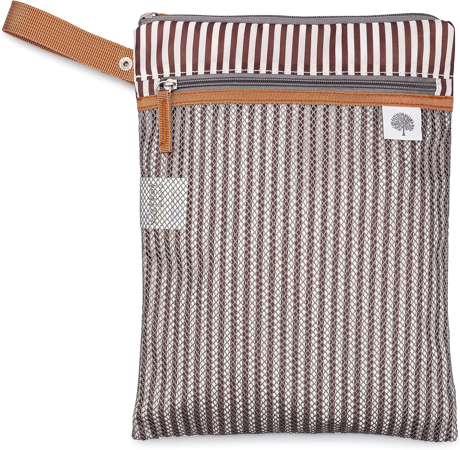 Parker Baby Cloth Diaper Wet Dry Bag - Waterproof Reusable Diaper Bag Accessory with Mesh Organizer and Zippered Pocket for Soiled or Wet Clothes, Diapers, Wipes, Swimsuits