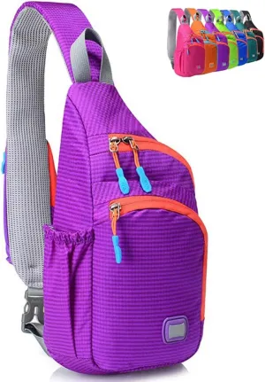 Peicees Small Sling Backpack Waterproof Unisex Shoulder Bag Chest Crossbody Daypack