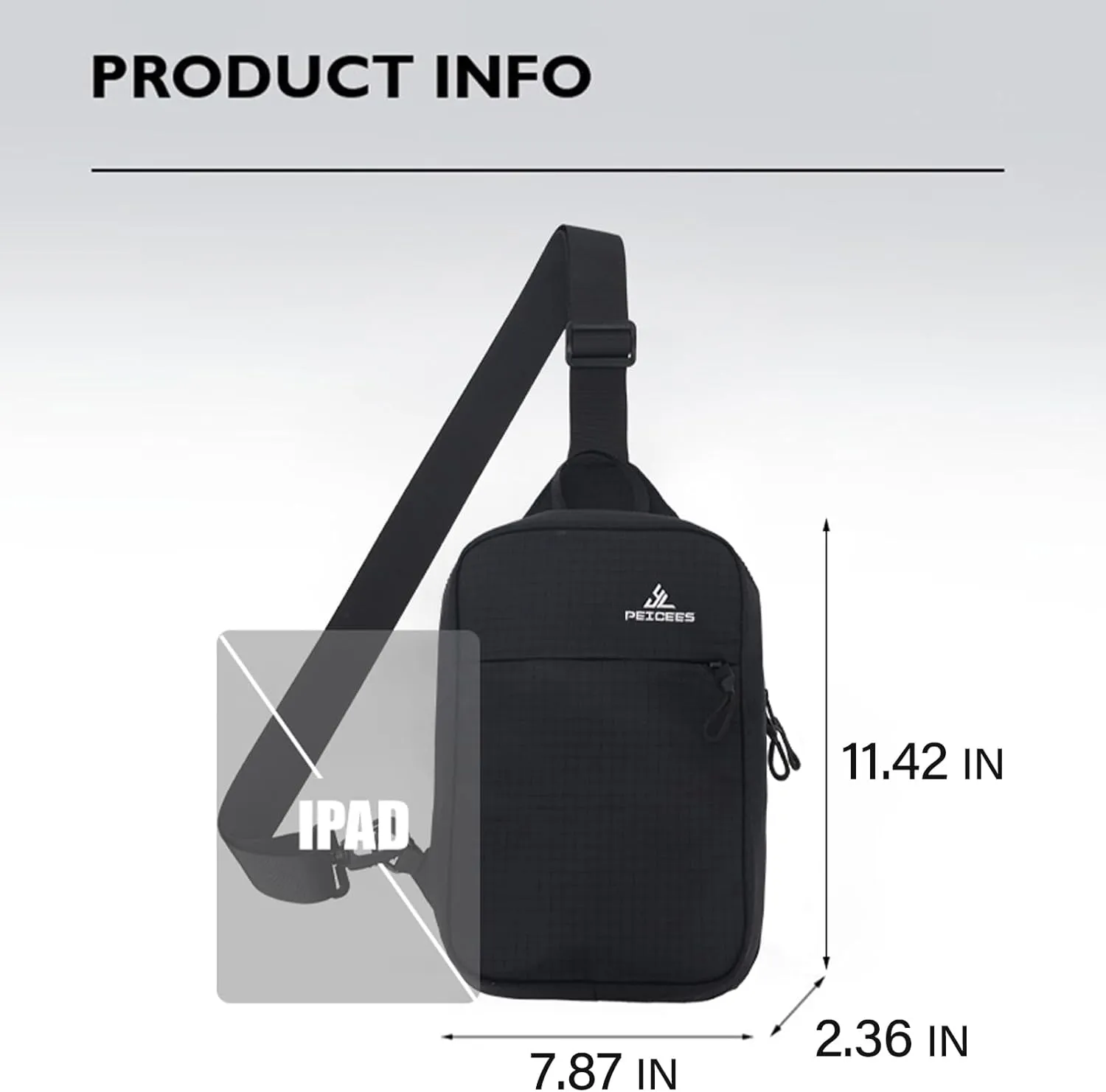 Peicees Small Sling Bag for Women Men Trendy Casual Phone Chest Bag Waterproof Crossbody Daypack