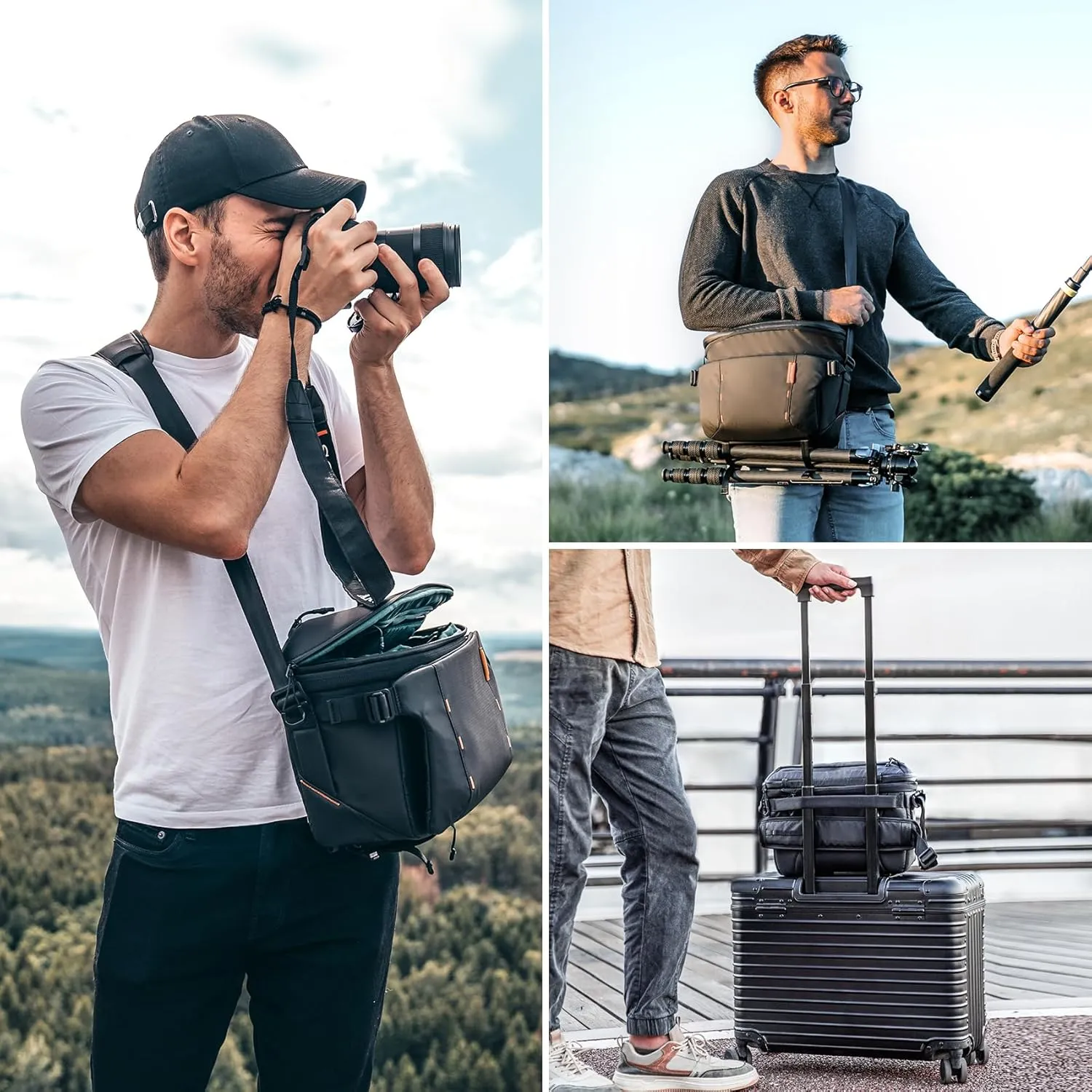 PGYTECH OneMo Sling Camera Bag 11L-13L, waterproof Crossbody Camera Shoulder Bag for Photographers Travel, DSLR Camera Bag for Sony/Canon/Nikon/DJI Mavic/Mirrorless/Tripod/Laptop