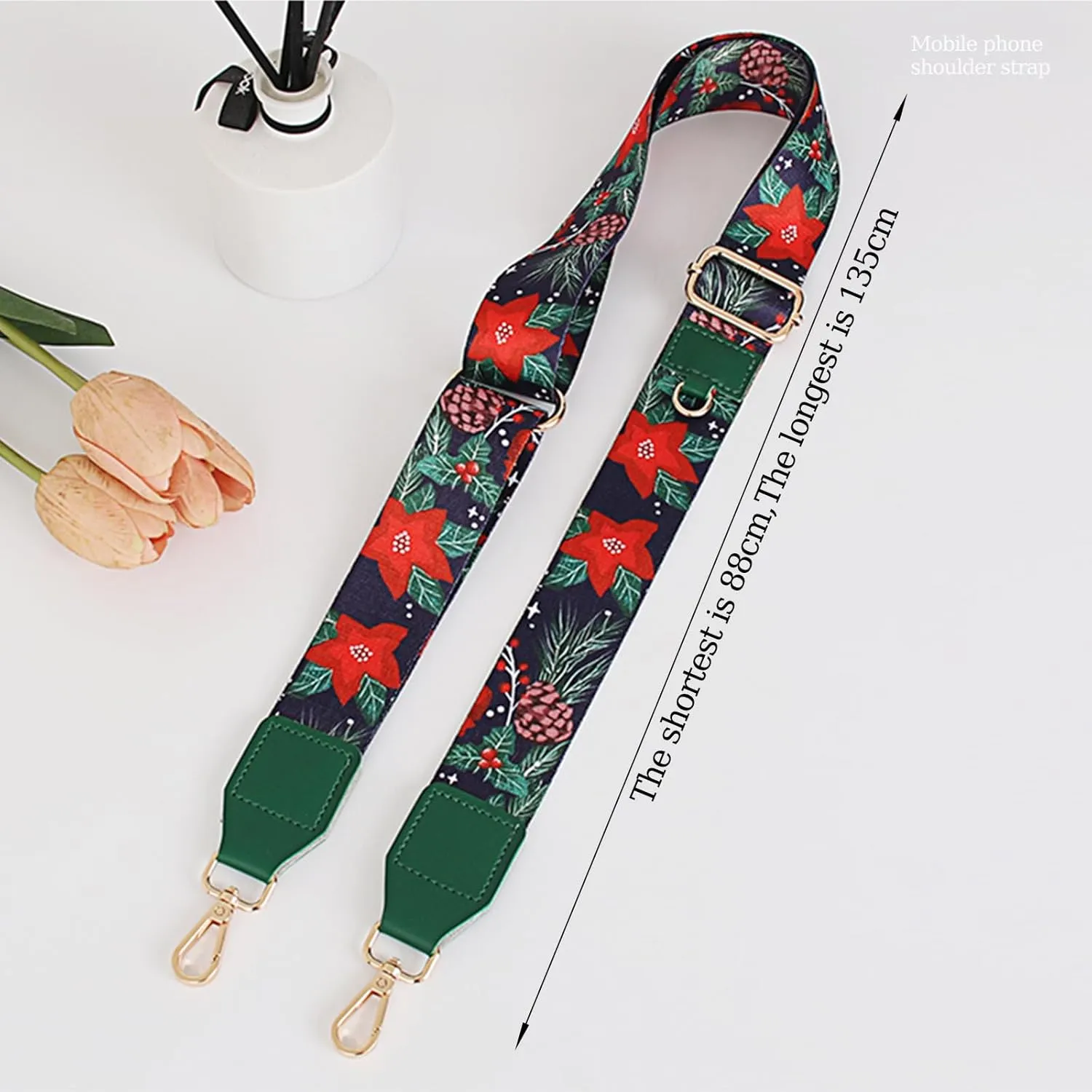 Phone Strap with Zippered Pouch, Clip and Go Strap for Phone with Wallet Crossbody, Adjustable Crossbody Phone Strap