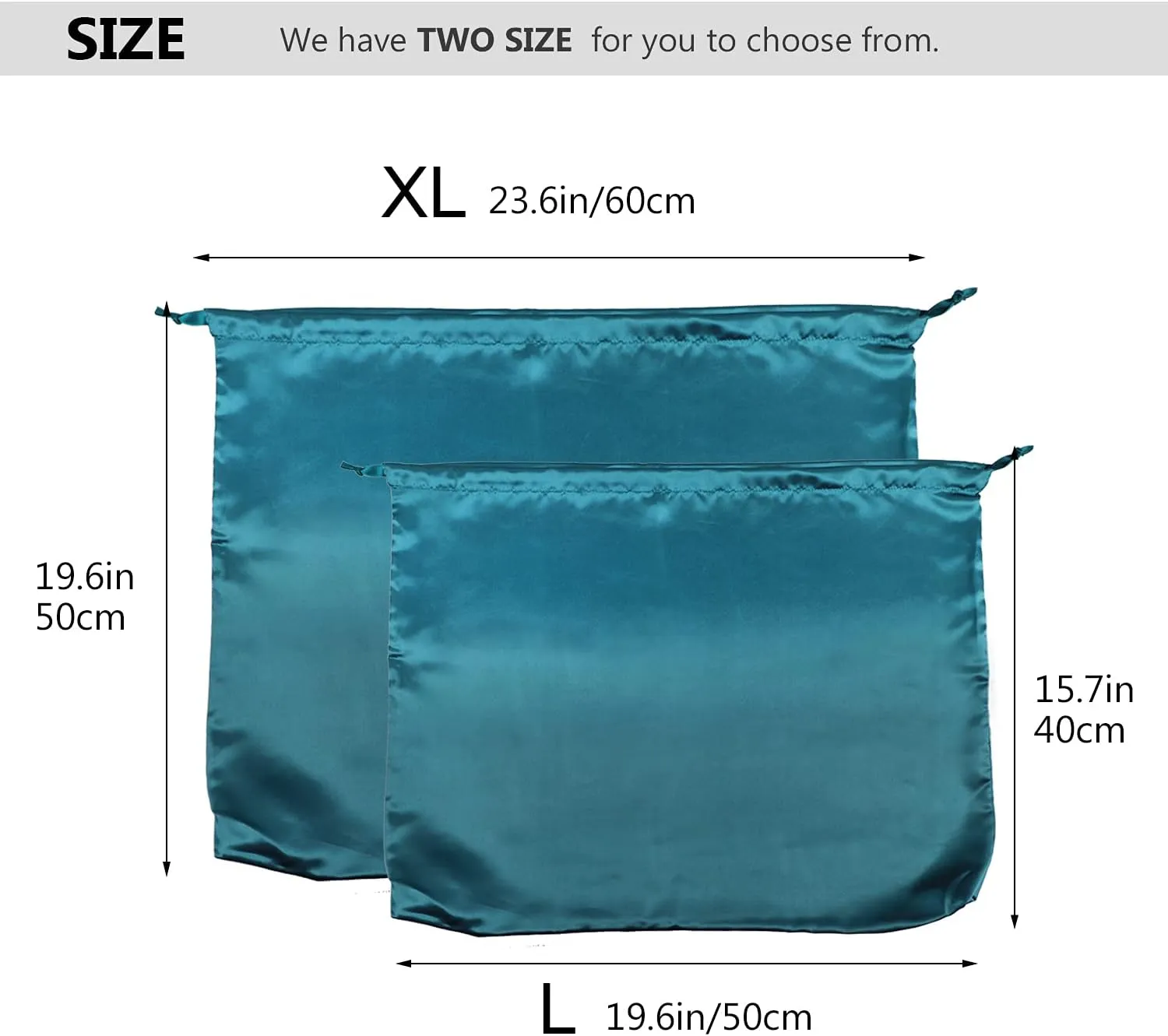 PlasMaller Dust Cover Storage Bags Silk Cloth with Drawstring Pouch For Handbags Purses Pocketbooks Shoes Boots Set of 6, Blue (23.6 x 19.6 in)