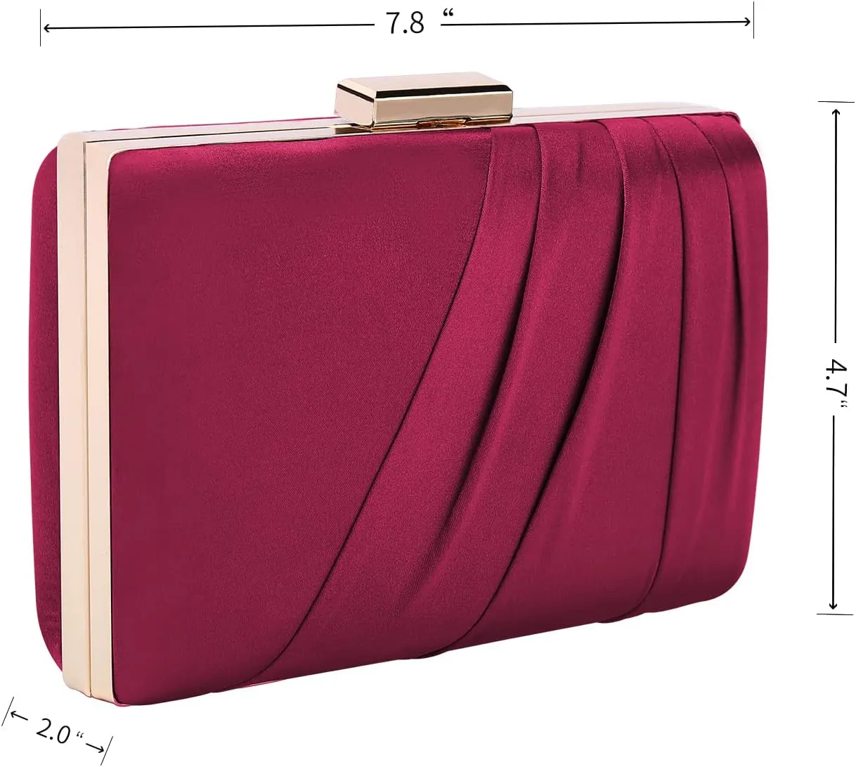 Pleated Satin Clutch Purse For Women Wedding Bridal Clutch Bag Prom Party Clutch
