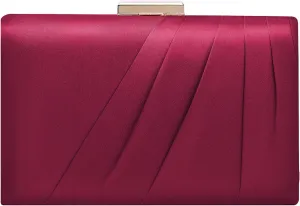 Pleated Satin Clutch Purse For Women Wedding Bridal Clutch Bag Prom Party Clutch