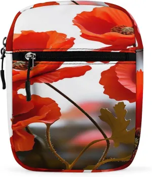 Poppy Flowers Vivid Petals Small Satchel Mini Crossbody Sling Bag Shoulder Bag for Men Women Workout Travelling