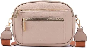 Prettyzys Crossbody Bag for Women - Adjustable Strap, Multiple Secure Zippered Pockets & Lightweight Design for Travel, Work, Shopping | Vegan Leather Purse with Stylish Everyday Carry-Pink