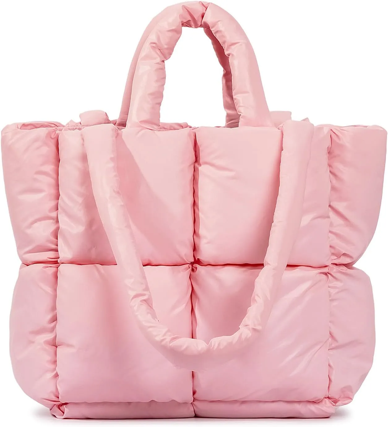 Puffer Tote Bag Soft Puffy Purses for Women Winter Light Down Cotton Padded Quilted Puff Shoulder Handbags