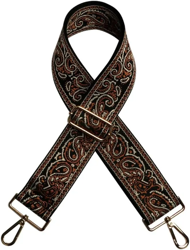 Purse Strap Bag Straps Replacement Crossbody Woven Floral Shoulder Straps for Bags Adjustable Belt Silver Clasp Style 10#