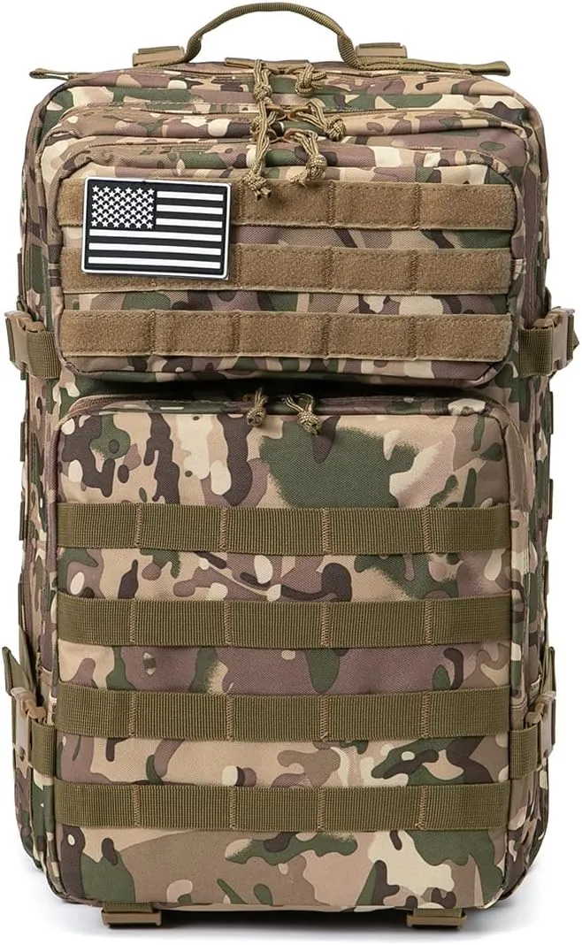 QT&QY 45L Military Tactical Backpacks Molle Army Assault Pack 3 Day Bug Out Bag Hiking Treeking Rucksack…