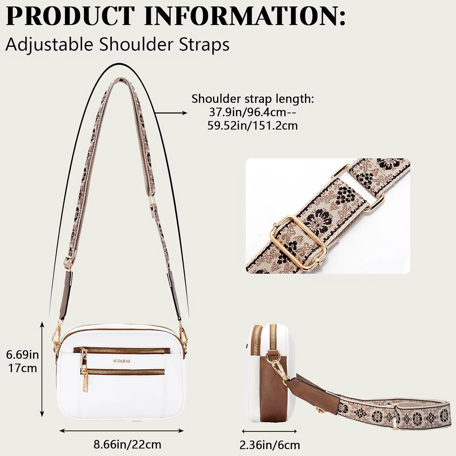 Quilted Crossbody Bags For Women Vegan Leather Small Purses Wide Strap Medium Lightweight Shoulder Handbags