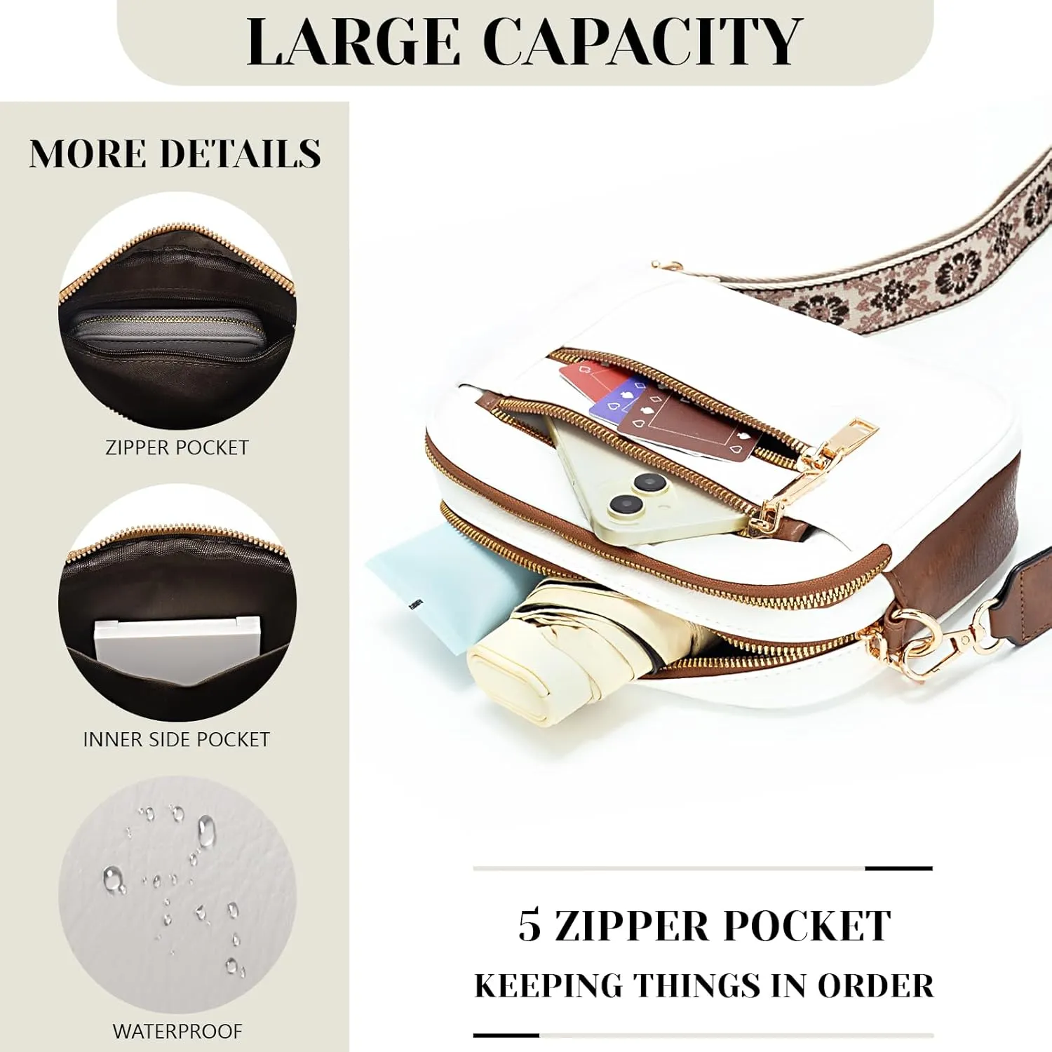 Quilted Crossbody Bags For Women Vegan Leather Small Purses Wide Strap Medium Lightweight Shoulder Handbags