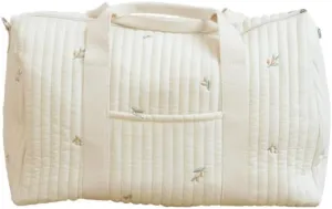 Quilted Duffle Bag For Women Cute Weekender Bag Floral Travel Bag Cotton Diaper Tote Bag