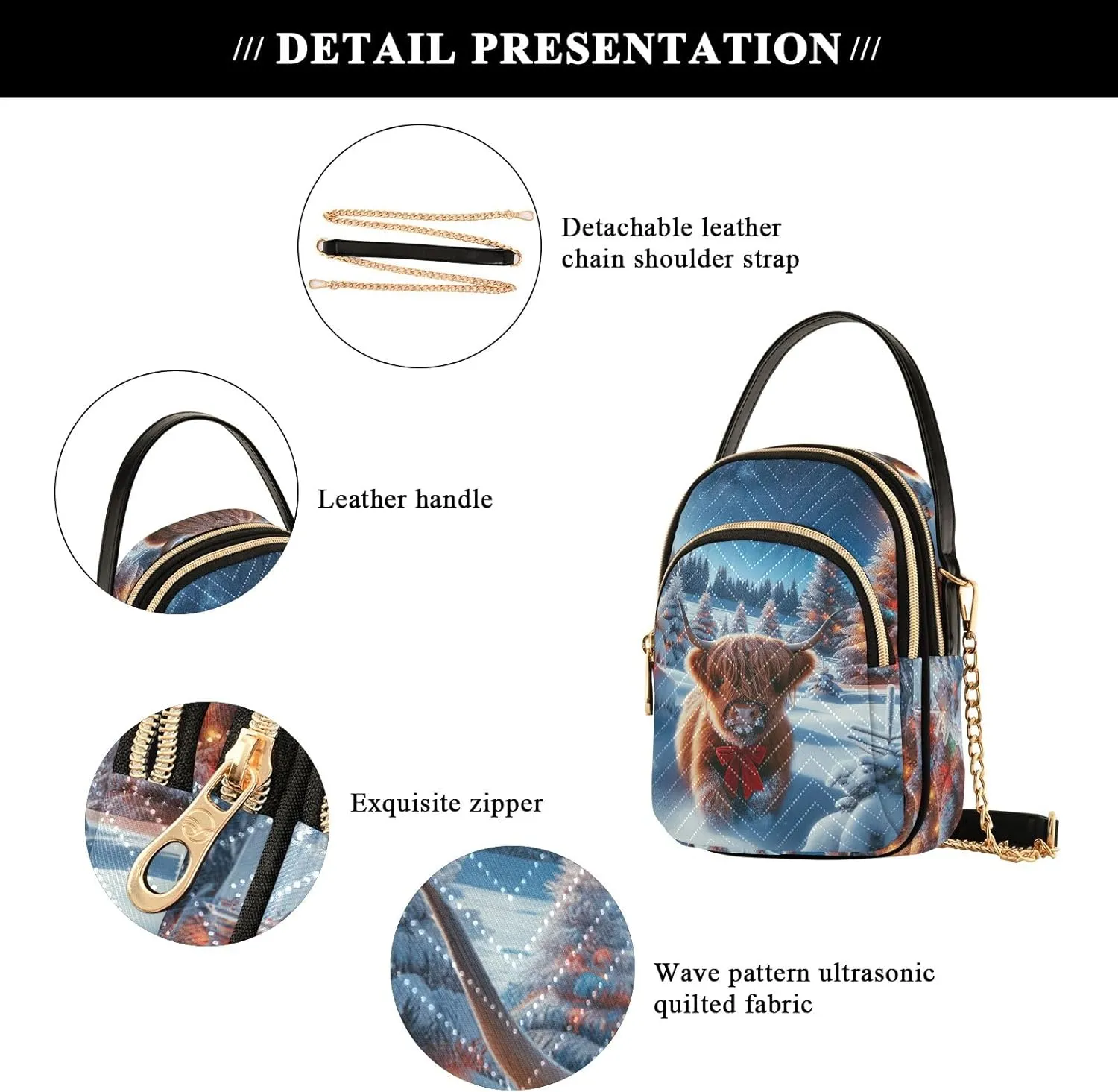 Quilted Shoulder Bag Small Small Purse with Handle