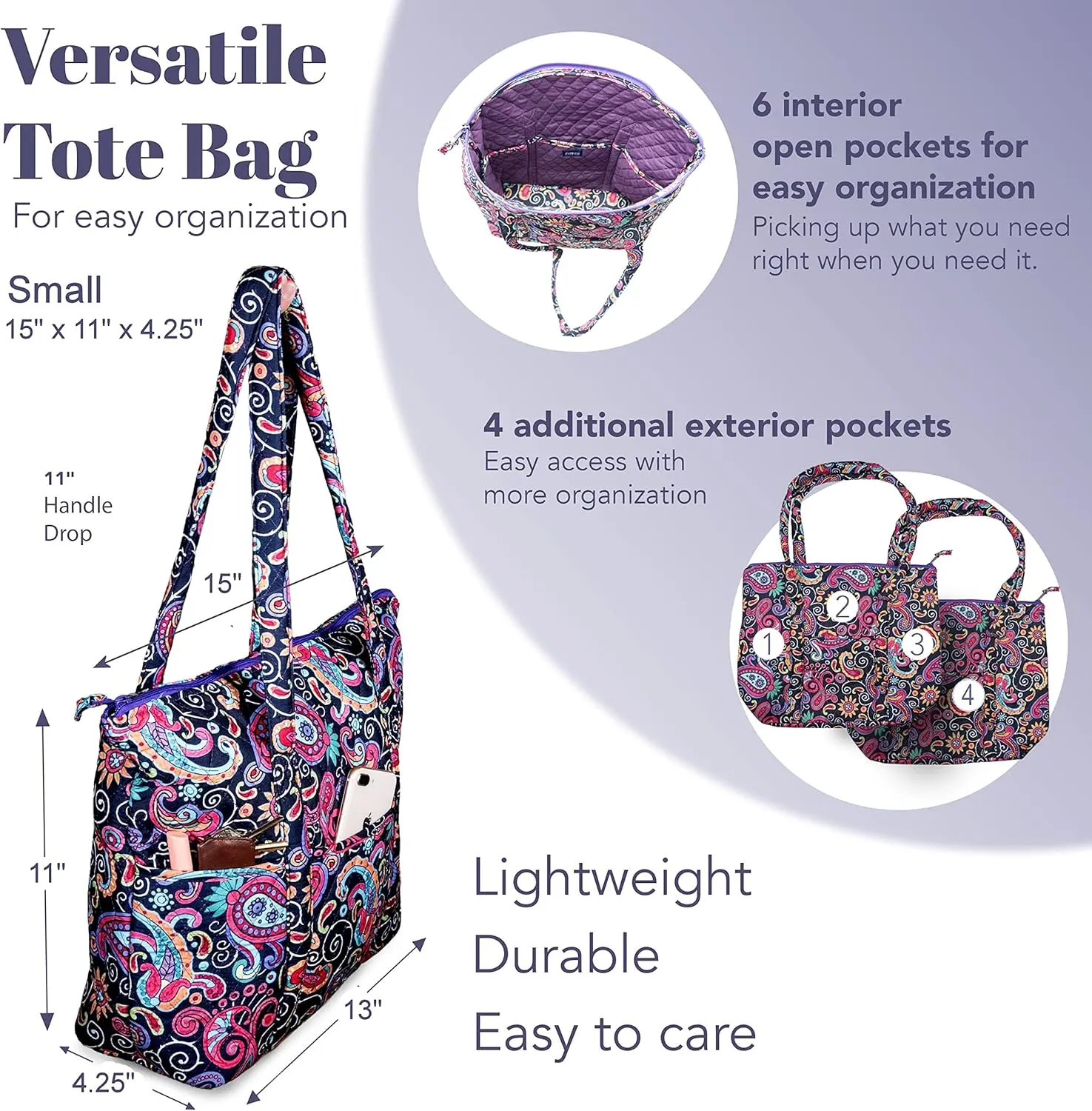 Quilted Shoulder Tote Bag Handbag