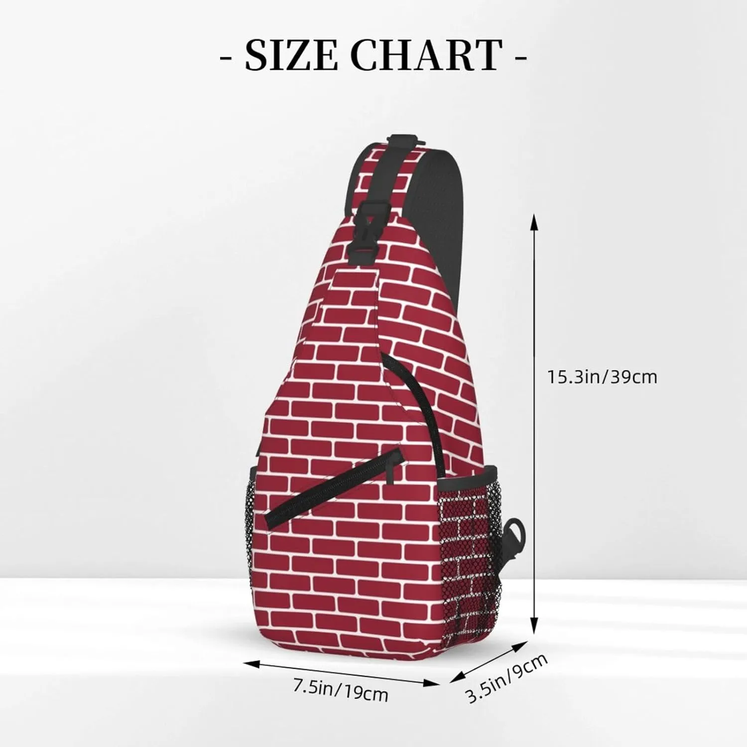 Red Brick Wall Backdrop Cross Chest Bag Diagonally Hiking Crossbody Bag Travel Shoulder Daypack Lightweight Sling Backpack Cycling Daypacks Fitness Chest Backpacks