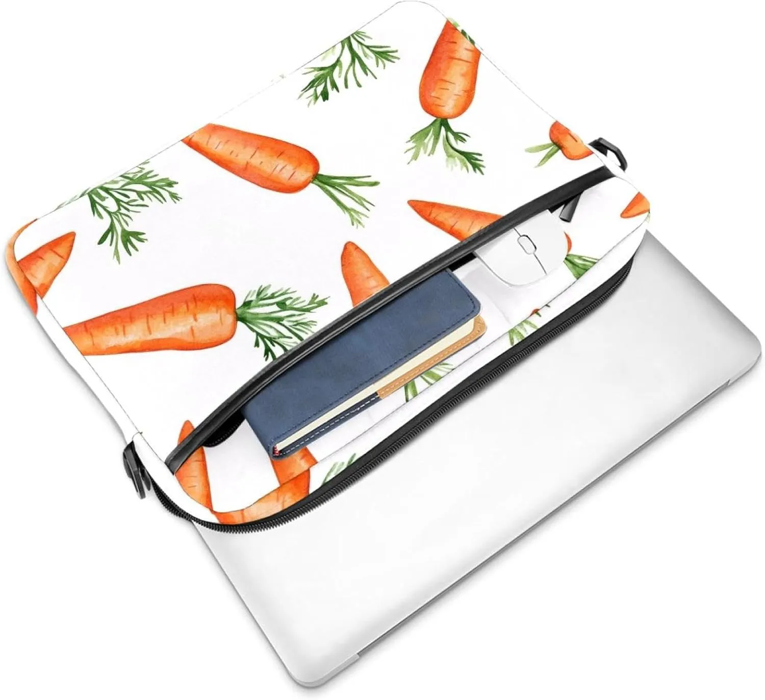Red Roses Herbs and Leaves Laptop Bag Case Computer Sleeve Shoulder Messenger Bag for Work School
