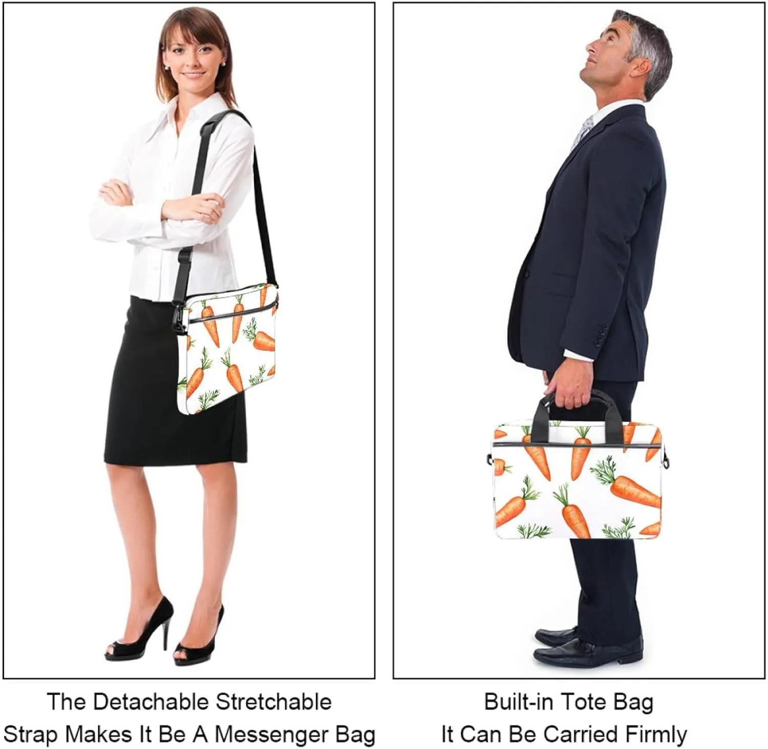 Red Roses Herbs and Leaves Laptop Bag Case Computer Sleeve Shoulder Messenger Bag for Work School