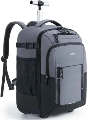 Rolling Backpack 17 Inch Laptop resist Large Capacity 40L Travel Luggage Wheeled Backpack Fit for Men Women(GRAY)