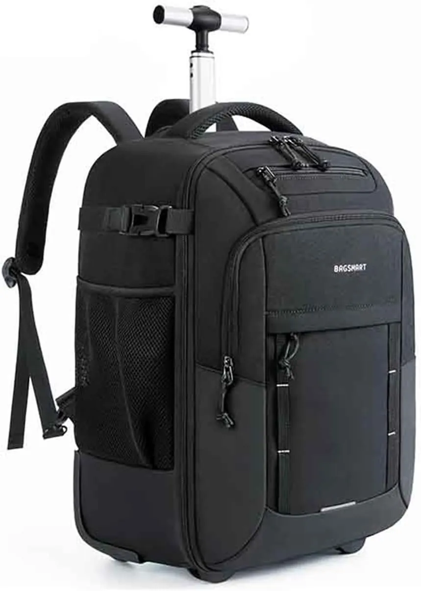 Rolling Backpack 17 Inch Laptop resist Large Capacity 40L Travel Luggage Wheeled Backpack Fit for Men Women(GRAY)