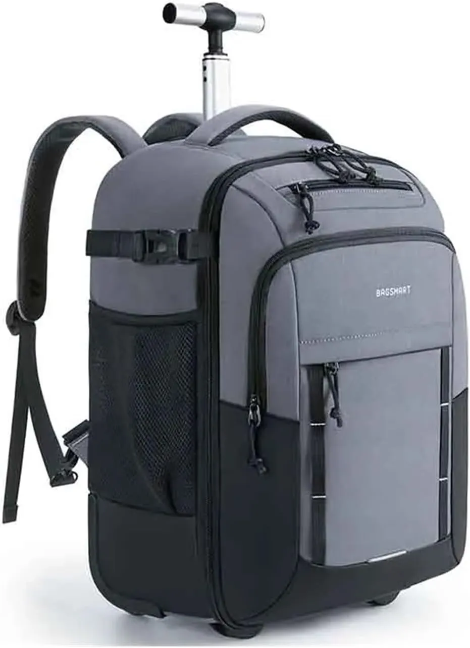 Rolling Backpack 17 Inch Laptop resist Large Capacity 40L Travel Luggage Wheeled Backpack Fit for Men Women(GRAY)