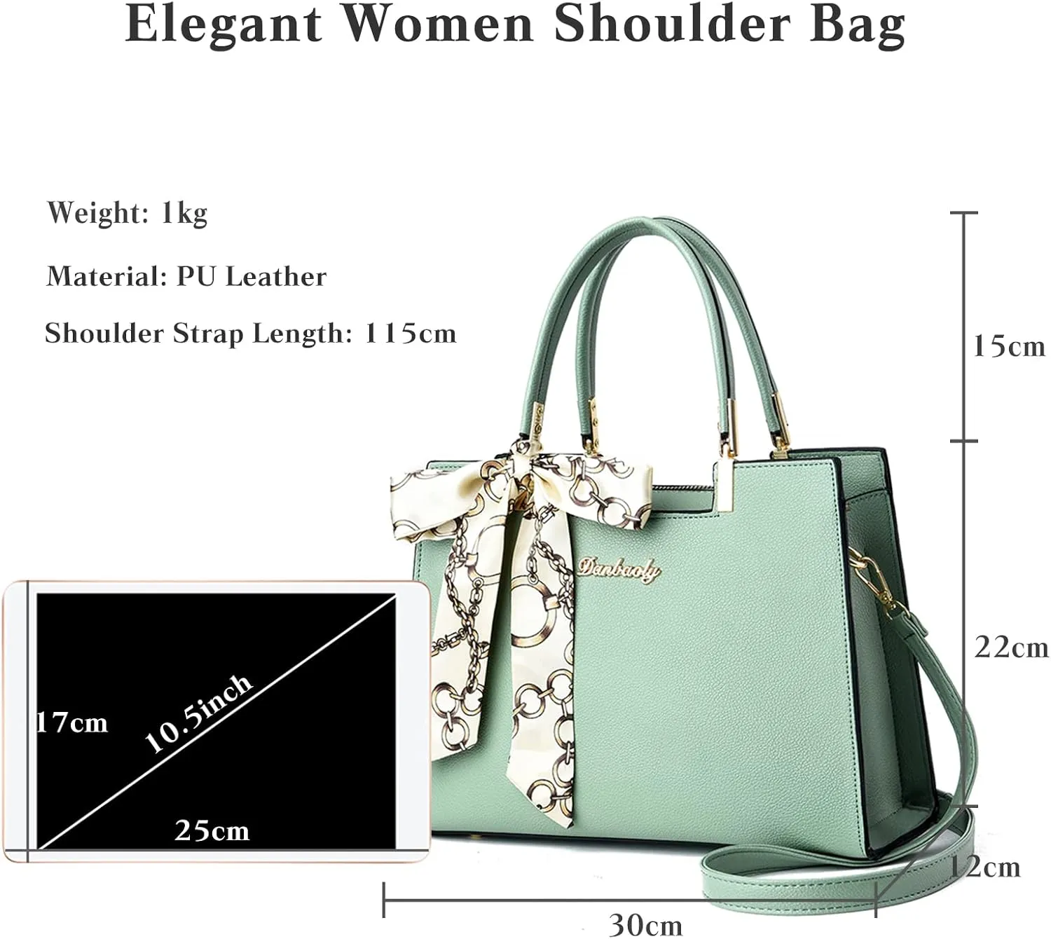 Roomy Fashion Womens Totes Handbag Satchel Shoulder Bag Lightweight Top Handle Bag PU Leather Crossbody Bag