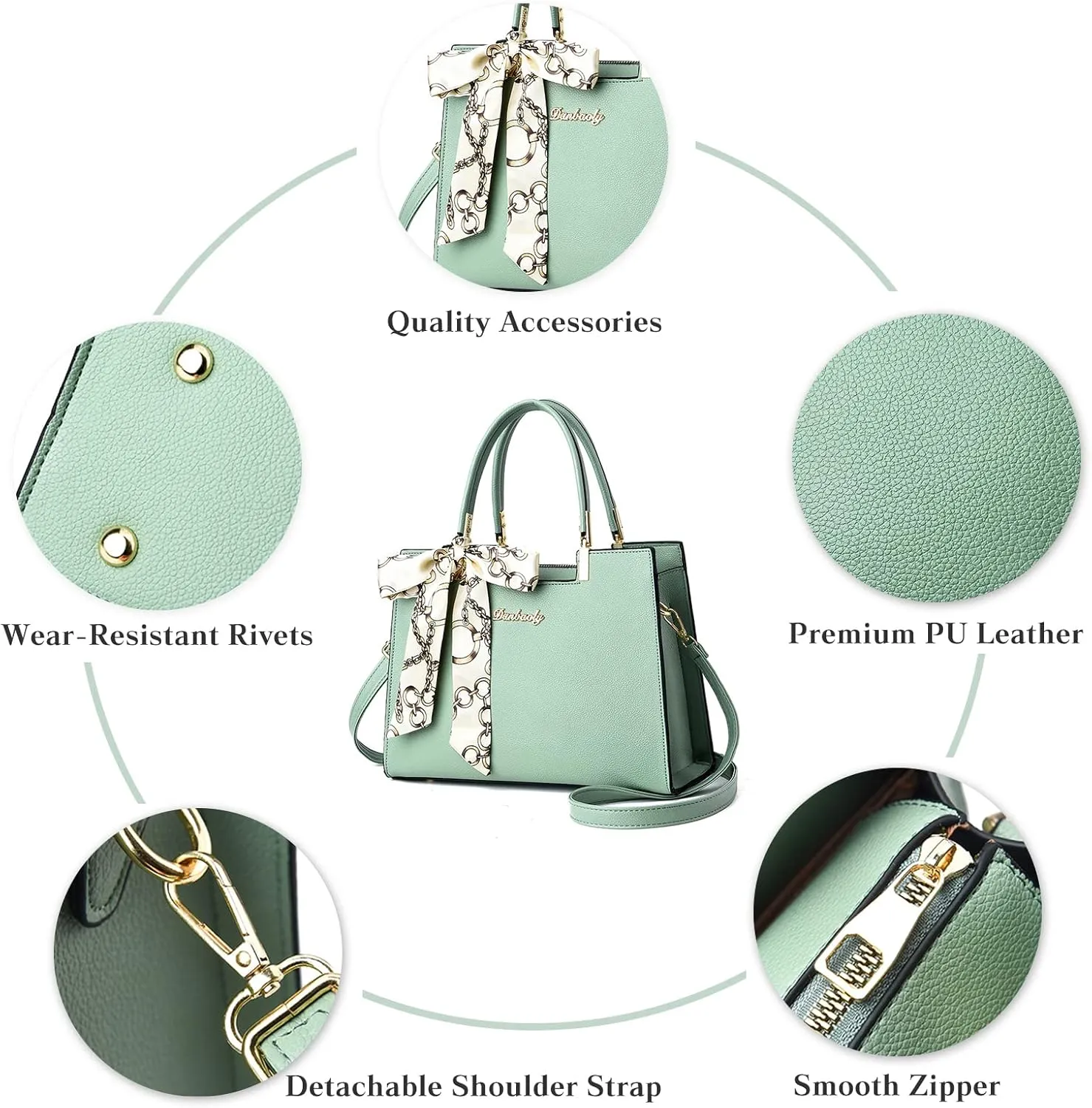 Roomy Fashion Womens Totes Handbag Satchel Shoulder Bag Lightweight Top Handle Bag PU Leather Crossbody Bag