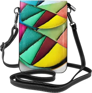 Round Palette Zippered Crossbody Bag, Women'S Shoulder Bag With Card Slot, Removable Shoulder Strap, 7.6 X 4.9 In.