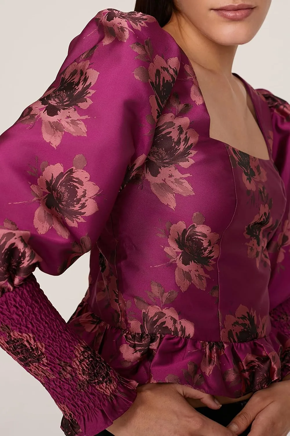 RTR Design Collective Brocade Peplum Top