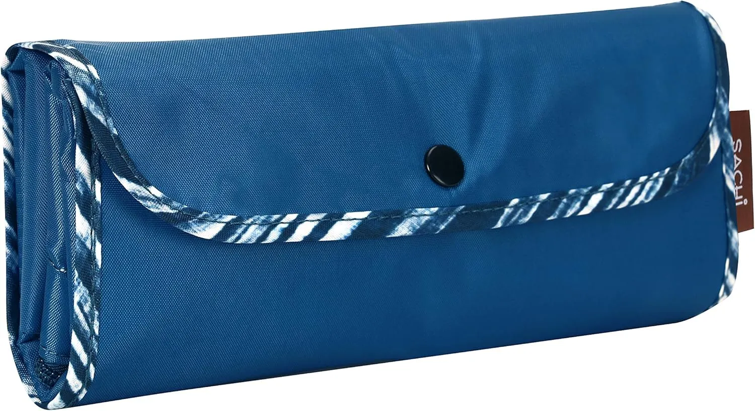 Sachi 3 Piece Market Tote Set – Insulated Thermal Reusable Grocery Bags for Cold and Hot Foods – Lightweight, Portable and Fold-able (Blue Denim Stripes)