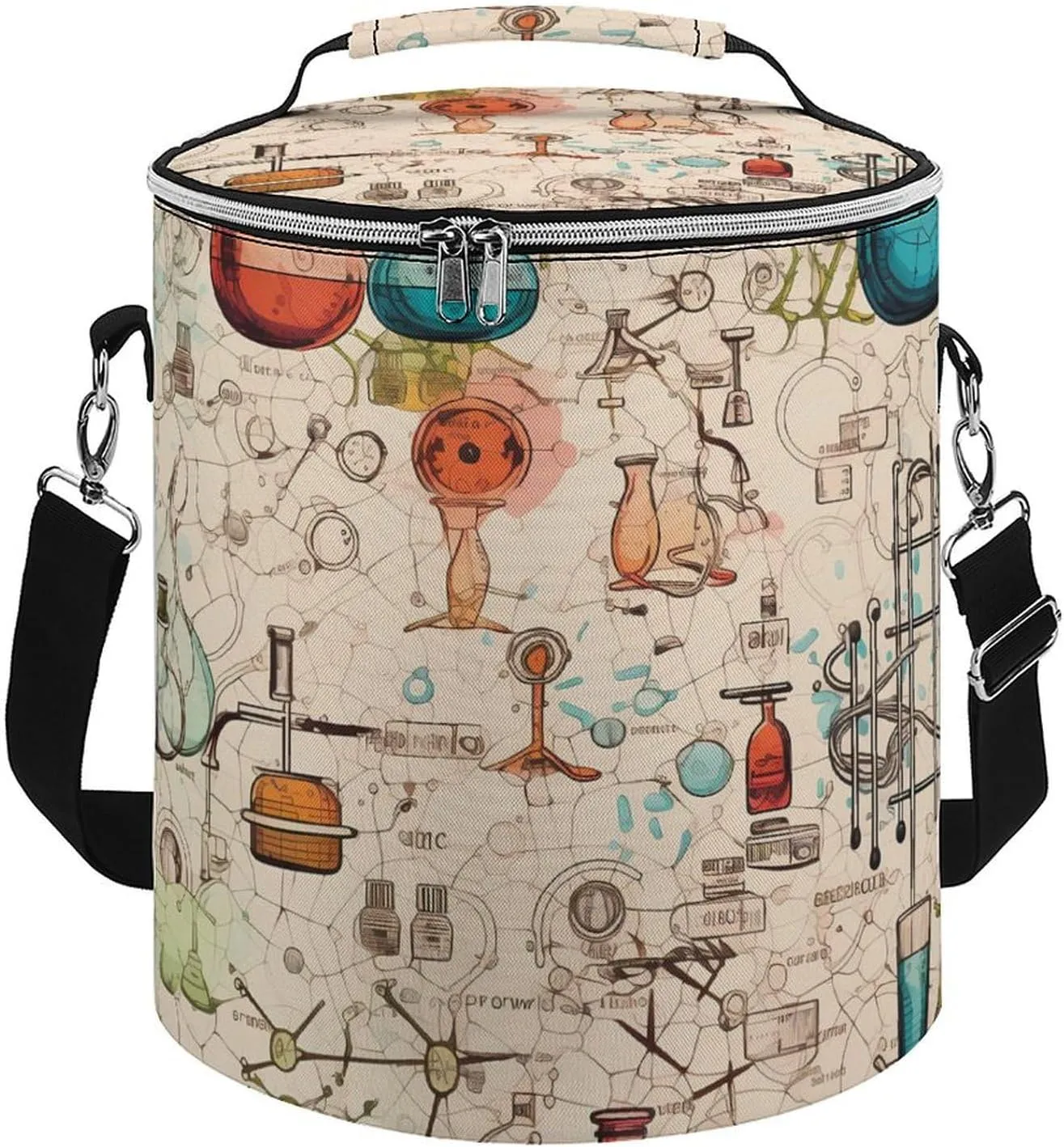Science Chemical Knowledge Lunch Pail Leakproof Lunch Bag Portable Insulated Lunch Box Cooler Tote Bag for Camping Picnic